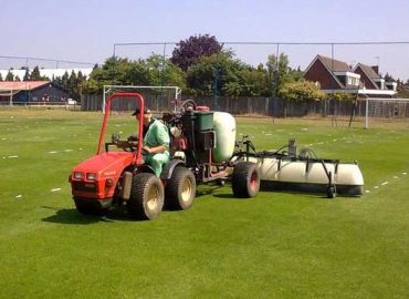 Spraying Weeds on a Sportsfield